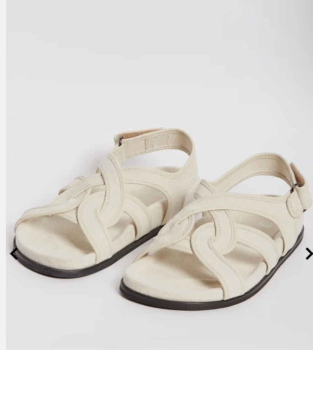 100% Authentic!! Org.$480 New with Box TOTÊME The Chunky Cotton Sandals Beige 40